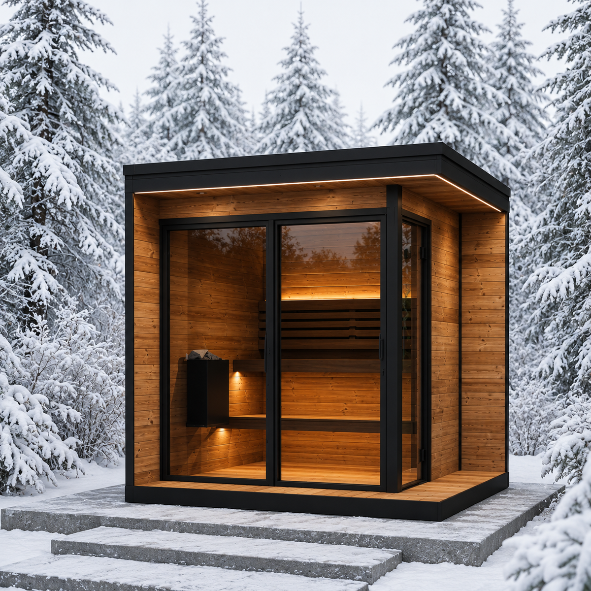 SaunaLife GL6 6-Person Luxury Outdoor Garden Sauna Cabin