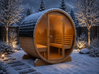 SaunaLife E7G 4-Person Luxury Outdoor Barrel Sauna Kit