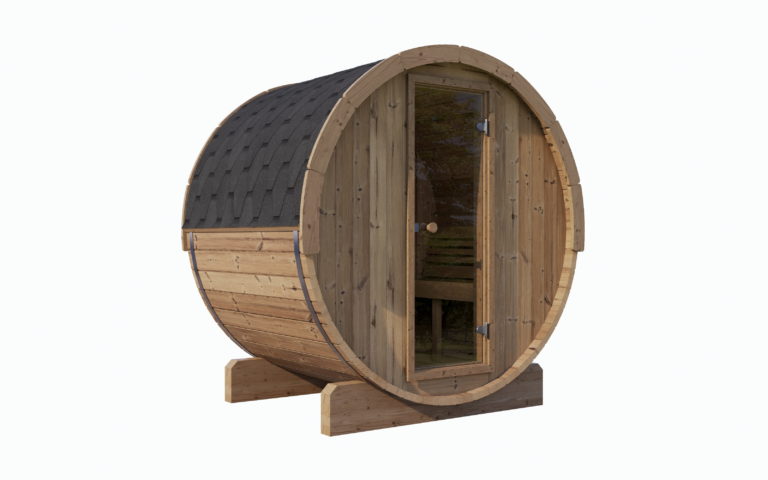 SaunaLife E6 3-Person Luxury Outdoor Barrel Sauna Kit