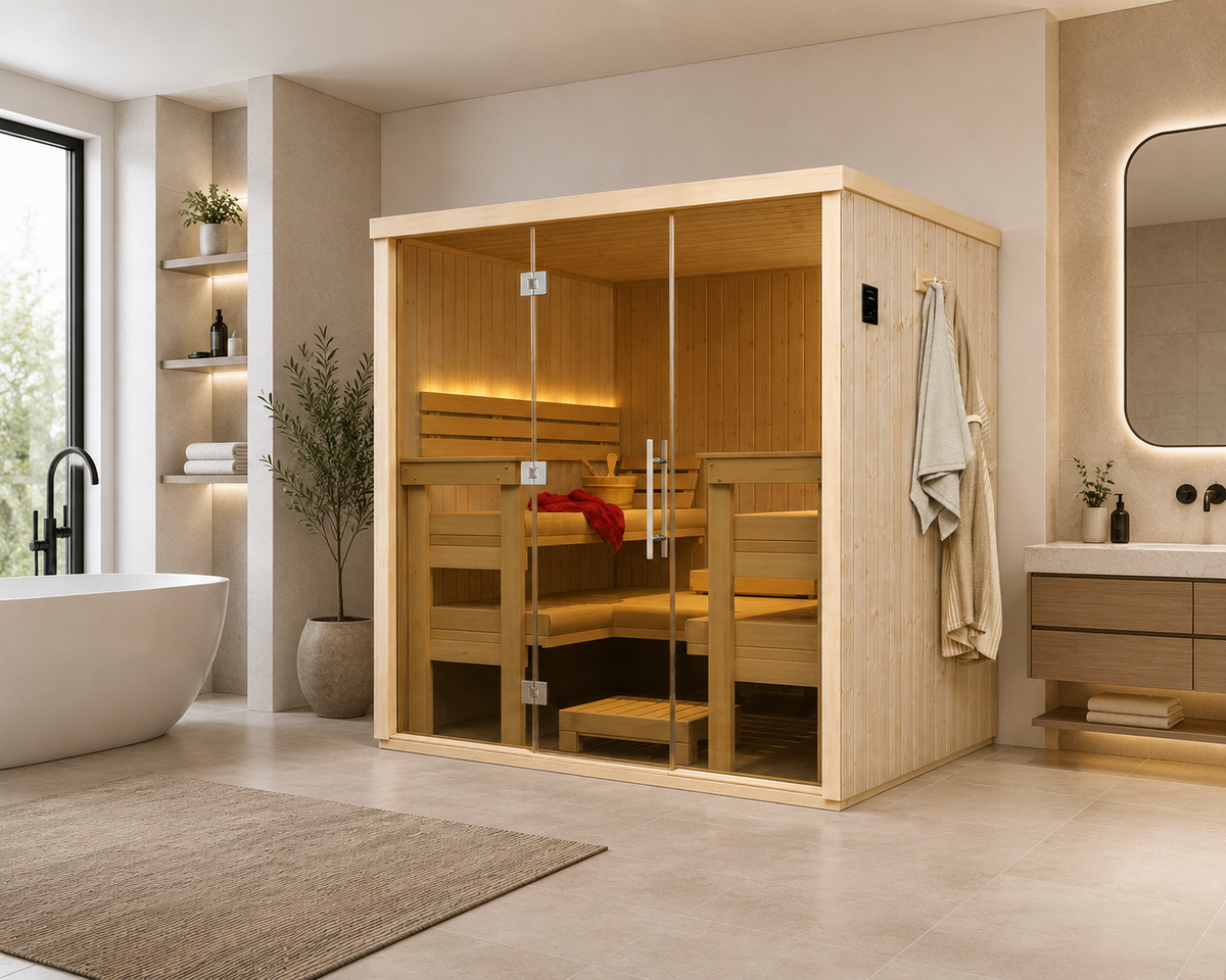 Finnleo Solace 5-Person Traditional Indoor Custom Sauna Suite