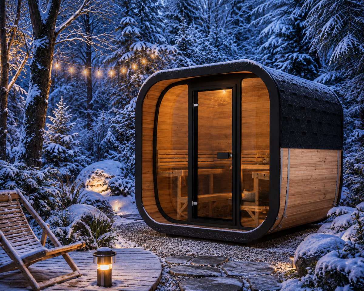 SaunaLife CL7G 6-Person Luxury Outdoor Cube Sauna Kit