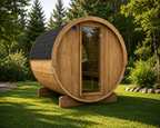 SaunaLife E6W 3-Person Luxury Outdoor Barrel Sauna Kit