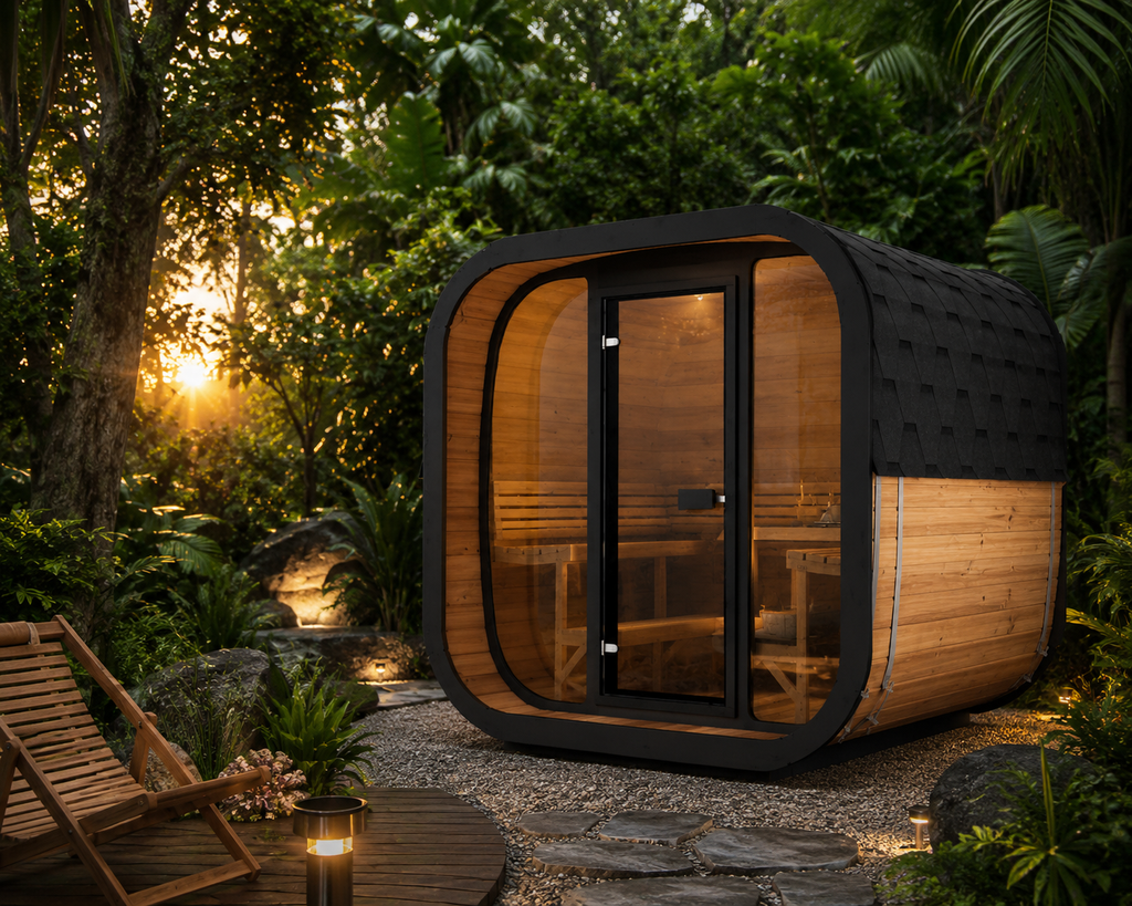 SaunaLife CL7G 6-Person Luxury Outdoor Cube Sauna Kit
