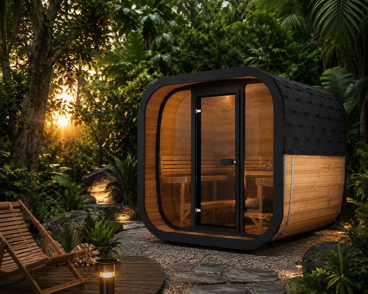 SaunaLife CL7G 6-Person Luxury Outdoor Cube Sauna Kit