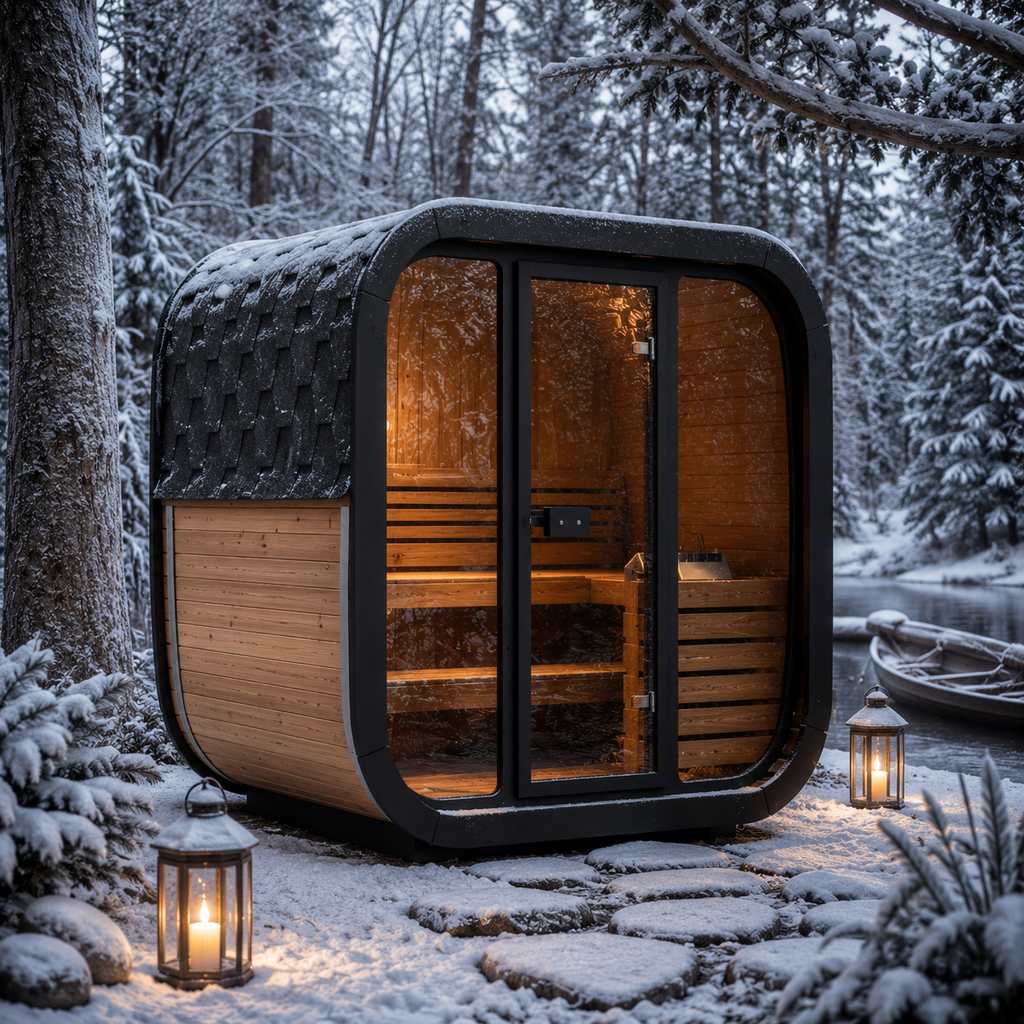 SaunaLife CL4G 3-Person Luxury Outdoor Cube Sauna Kit