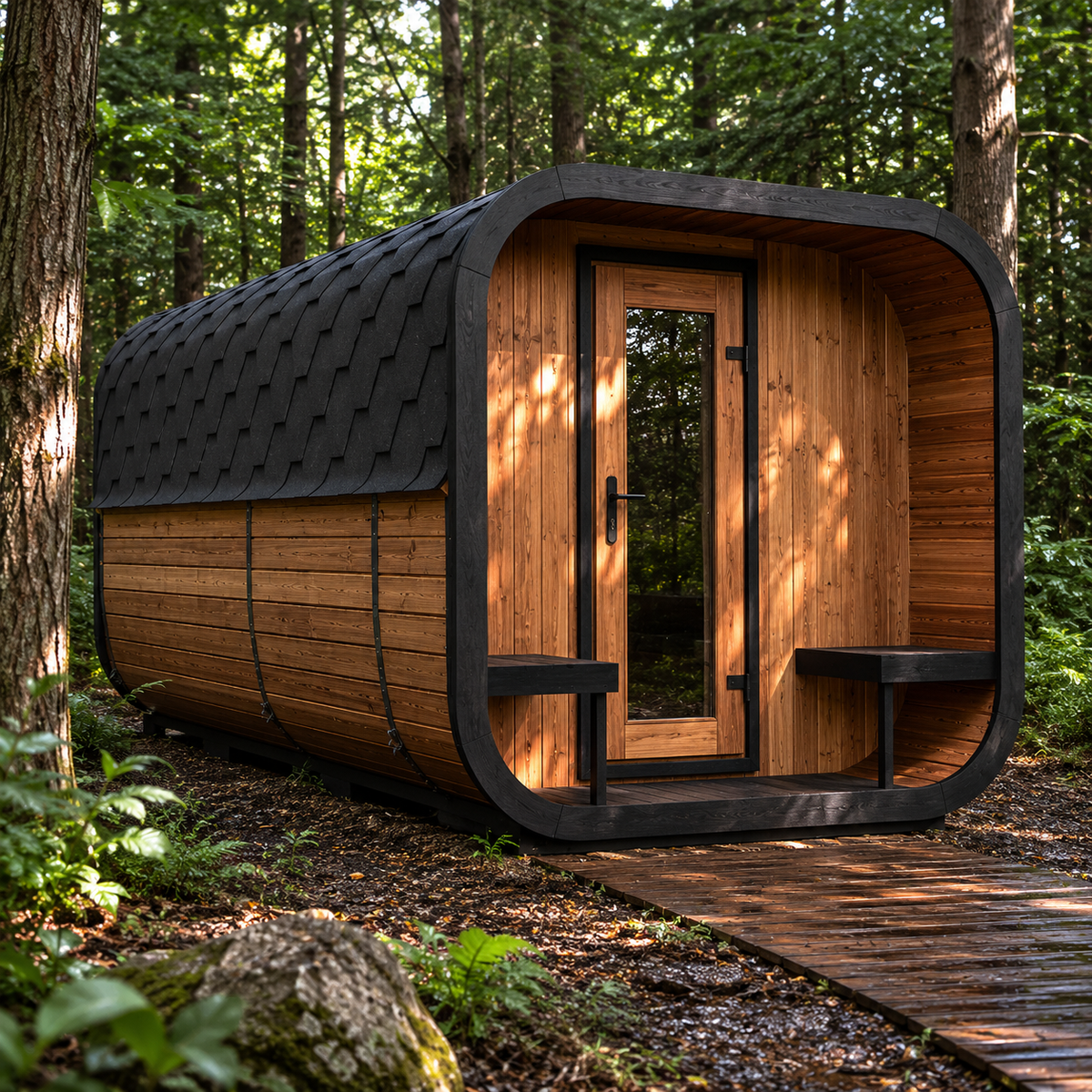 SaunaLife CL12GCP 8-Person Luxury Outdoor Cube Sauna Kit