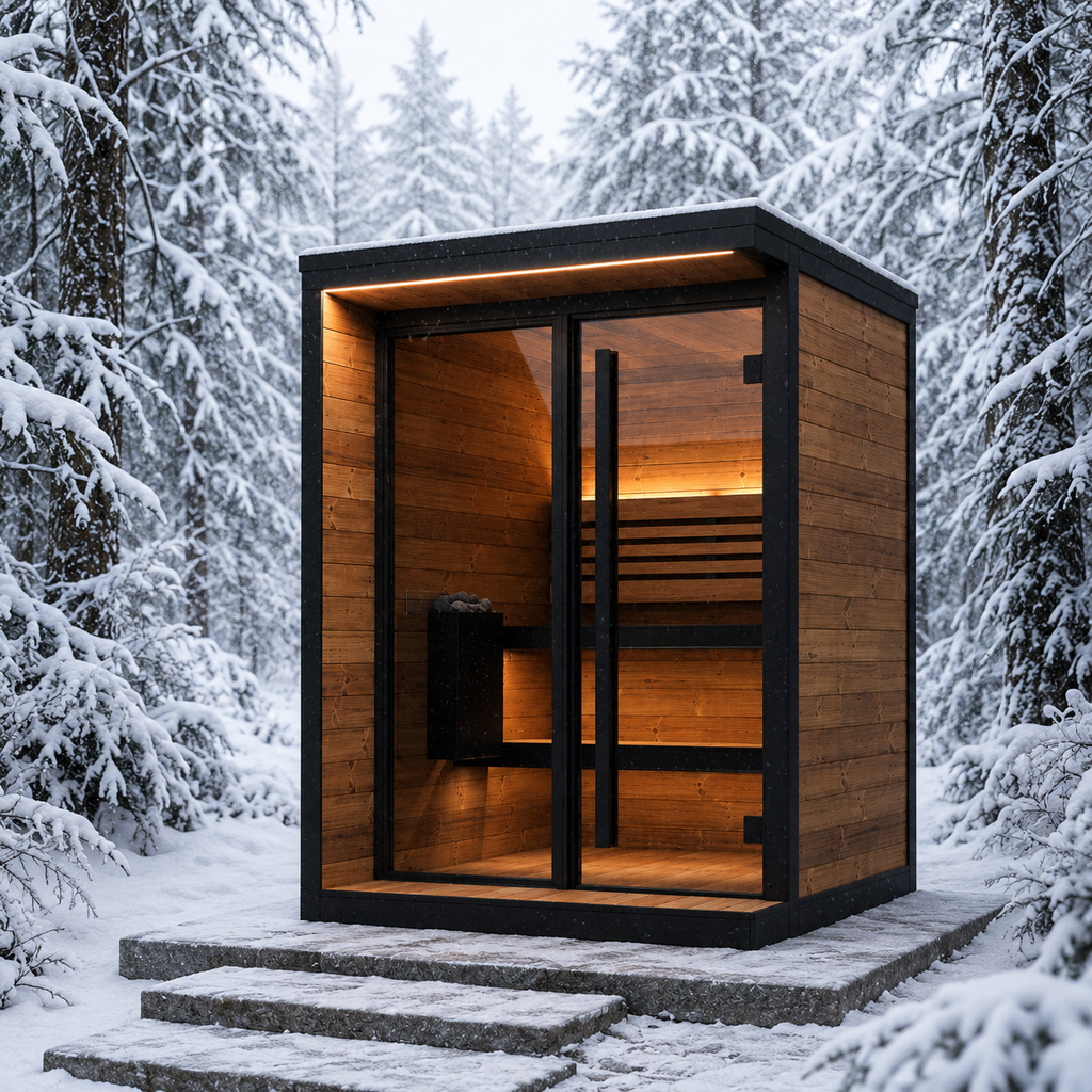 SaunaLife GL4 4-Person Luxury Outdoor Garden Sauna Cabin