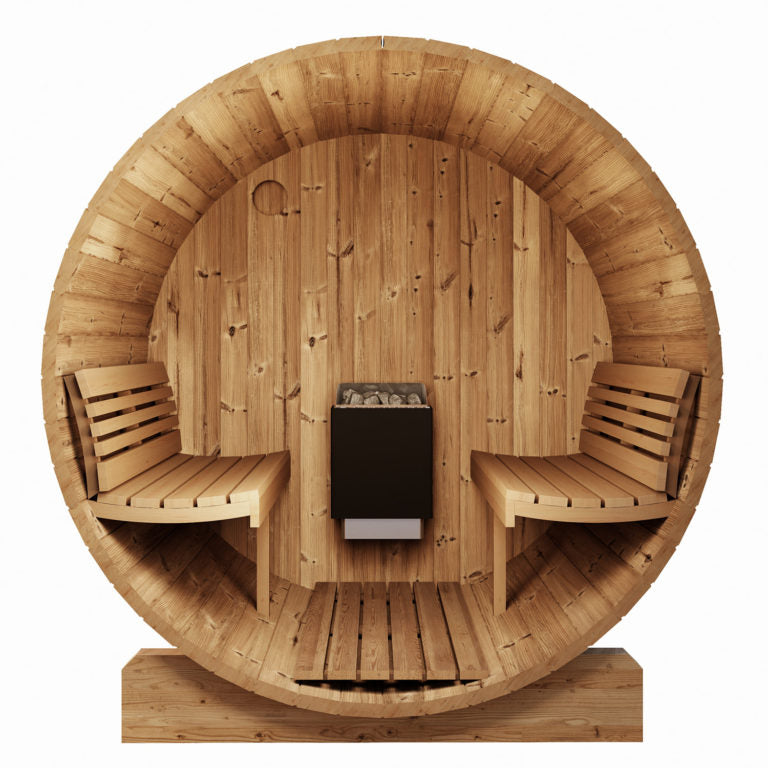 SaunaLife E6 3-Person Luxury Outdoor Barrel Sauna Kit