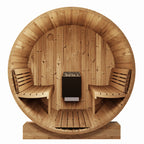 SaunaLife E7W 4-Person Luxury Outdoor Barrel Sauna Kit