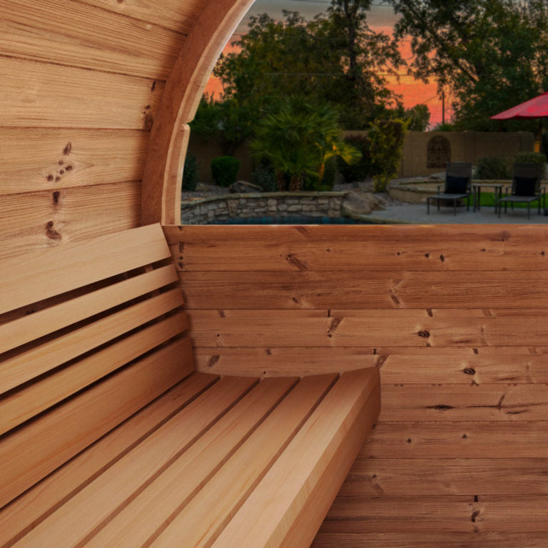 SaunaLife E8W 6-Person Luxury Outdoor Barrel Sauna Kit