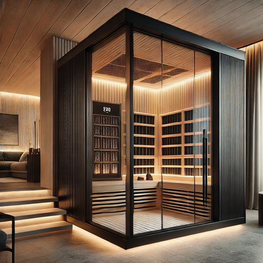 Sleek Black Indoor Sauna