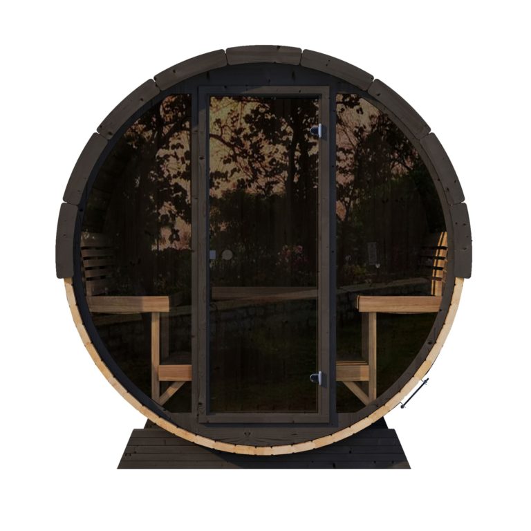 SaunaLife EE8G 4-Person Luxury Outdoor Barrel Sauna Kit