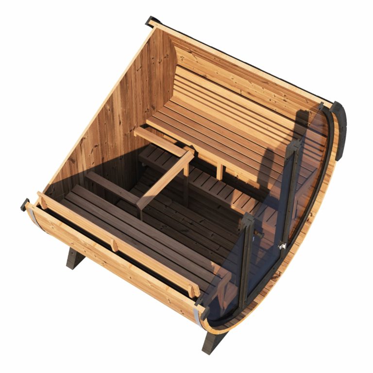 SaunaLife EE8G 4-Person Luxury Outdoor Barrel Sauna Kit