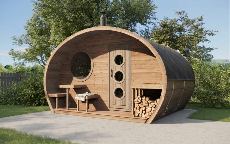 SaunaLife G11 8-Person Luxury Outdoor Garden Sauna Suite