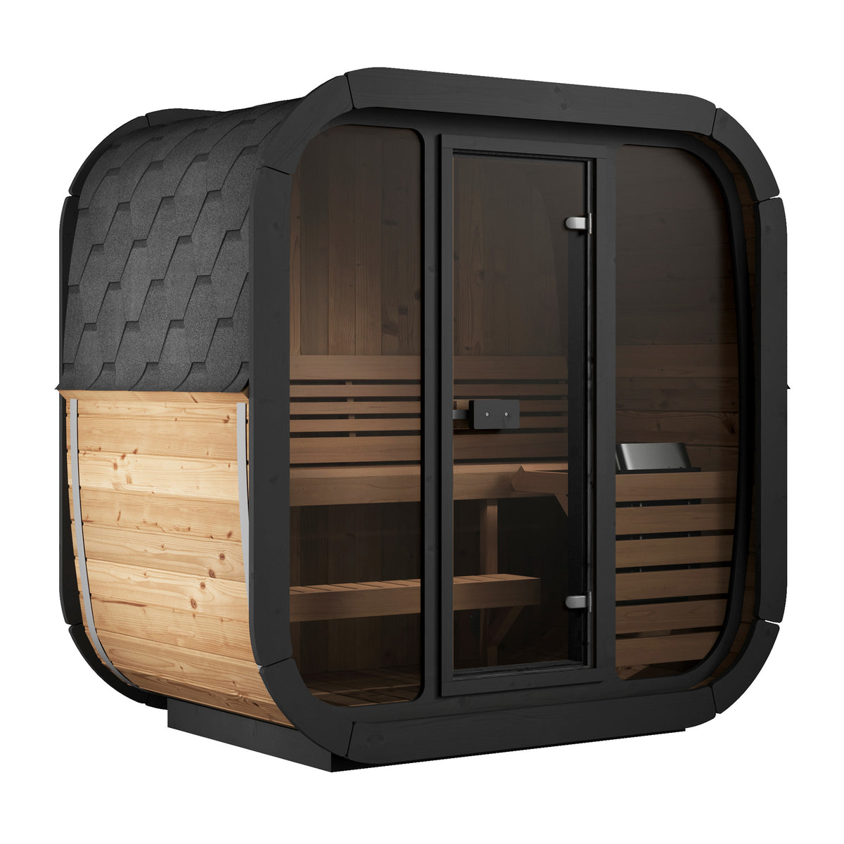 SaunaLife CL4G 3-Person Luxury Outdoor Cube Sauna Kit