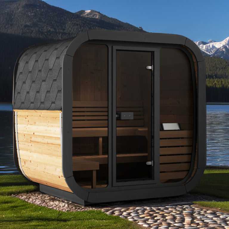 SaunaLife CL5G 4-Person Luxury Outdoor Cube Sauna Kit
