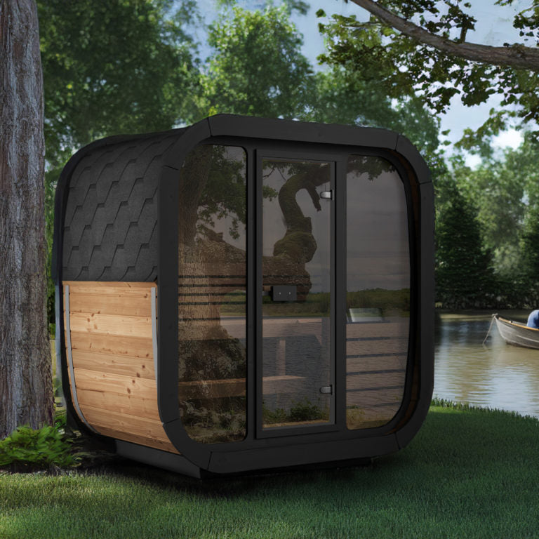 SaunaLife CL4G 3-Person Luxury Outdoor Cube Sauna Kit