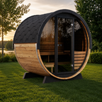 SaunaLife EE6G 4-Person Luxury Outdoor Barrel Sauna Kit