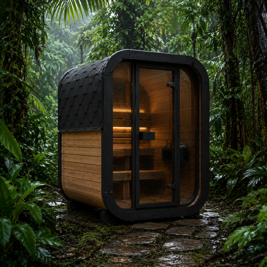 SaunaLife CL3G 2-Person Luxury Outdoor Cube Sauna Kit