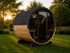 SaunaLife EE8G 4-Person Luxury Outdoor Barrel Sauna Kit