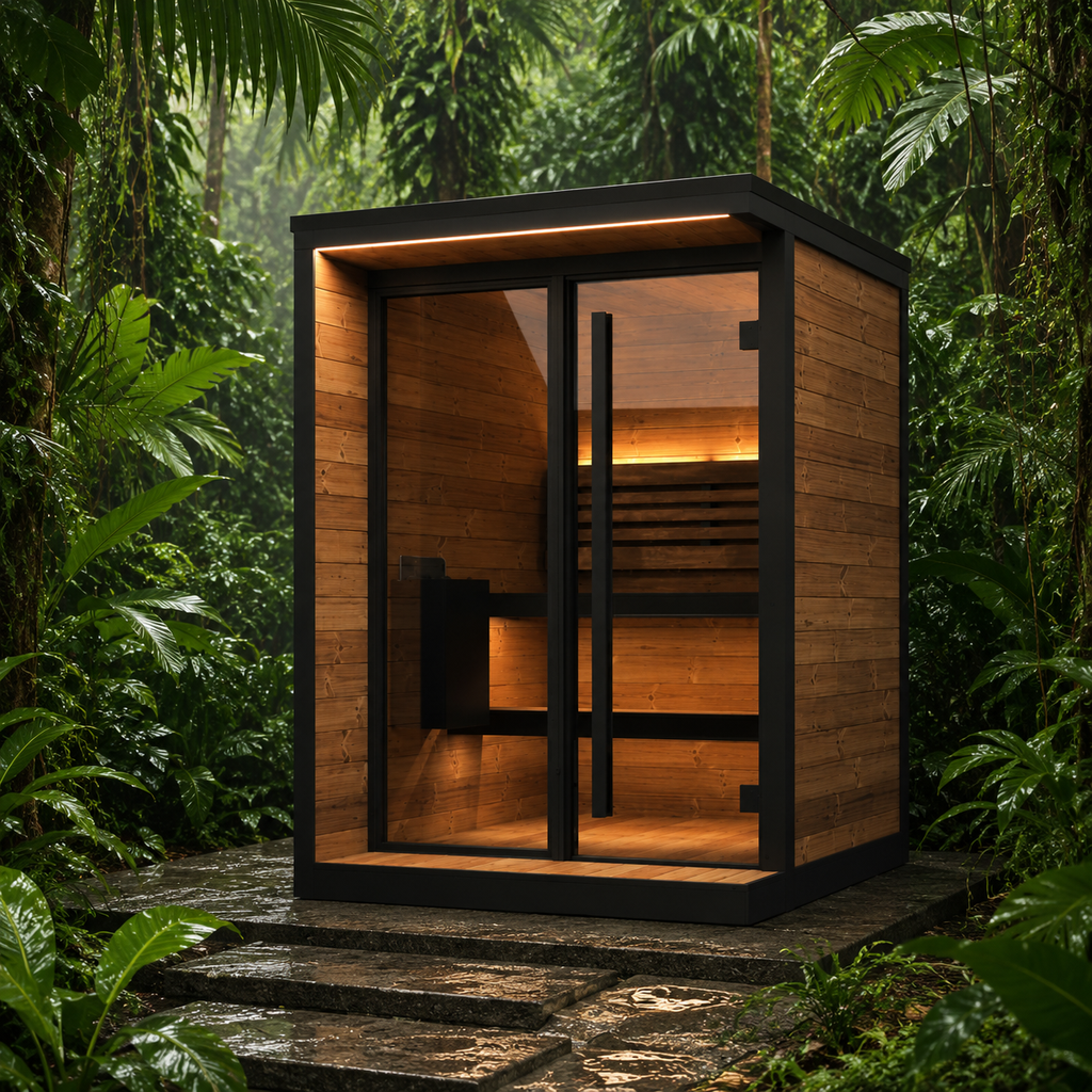 SaunaLife GL4 4-Person Luxury Outdoor Garden Sauna Cabin
