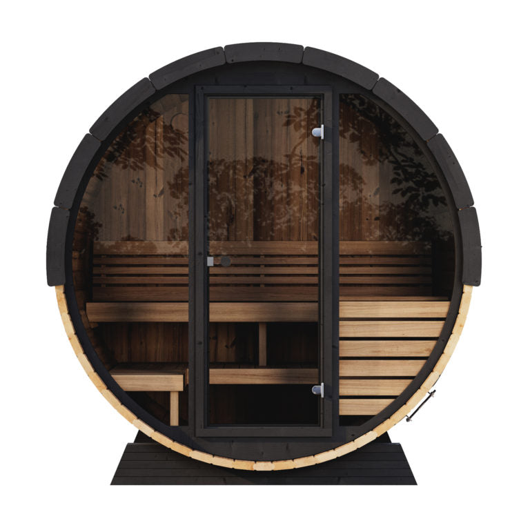 SaunaLife EE6G 4-Person Luxury Outdoor Barrel Sauna Kit