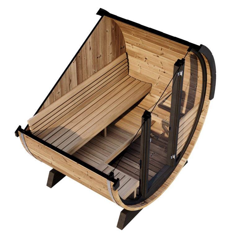 SaunaLife EE6G 4-Person Luxury Outdoor Barrel Sauna Kit