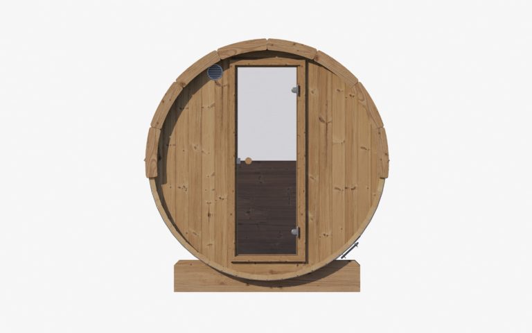 SaunaLife E7W 4-Person Luxury Outdoor Barrel Sauna Kit